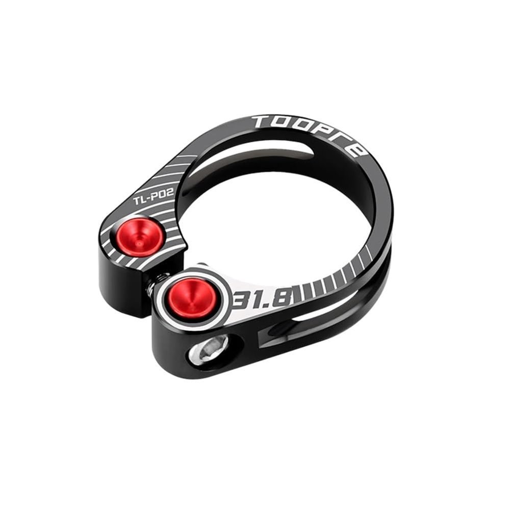 Mountain Bike Seatpost Clamp with Quick Release, Hollow Design, Black, 31.8 mm
