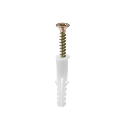 LXZSMH Plastic Expansion Tubes with Screws, 20-Pack, 8 x 40 mm, White