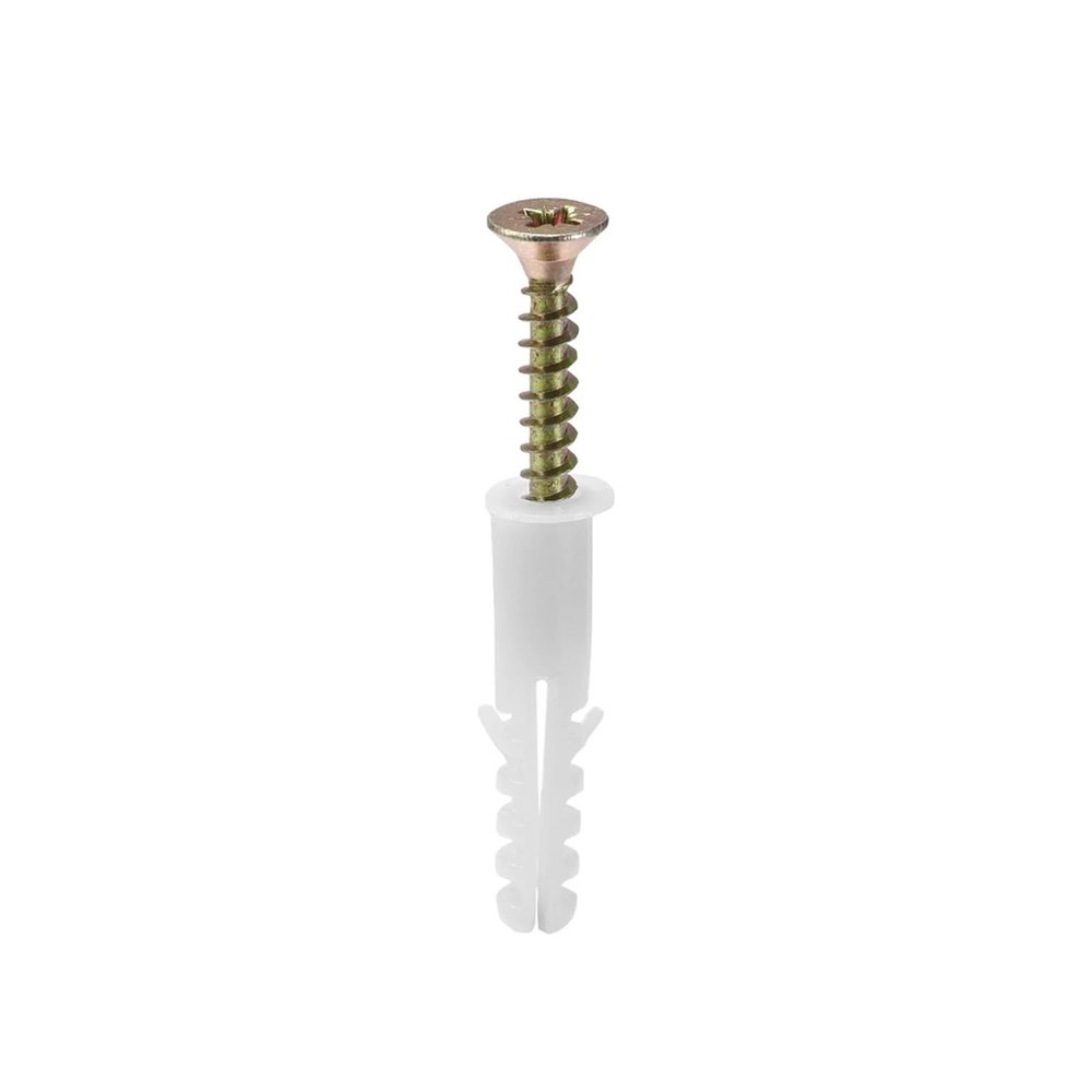 LXZSMH Plastic Expansion Tubes with Screws, 20-Pack, 8 x 40 mm, White