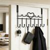 WBDXWB Door Hooks, Over-the-Door Hangers for Coats, Towels, Bags and Bathrobes (2-Pack, Black) view 2