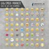 Refrigerator Memo Magnets, Printed Emoji Smiley Faces, Design No. 38 view 2