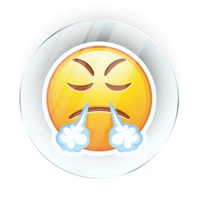 Acrylic Refrigerator Memo Magnets with Printed Emoji Smiley Faces, Design No. 18