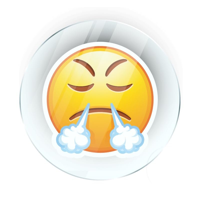 Acrylic Refrigerator Memo Magnets with Printed Emoji Smiley Faces, Design No. 18