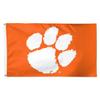 Clemson Tigers Flag, 7.6 x 12.7 cm, by WinCraft, Indoor/Outdoor, Sewn Ends, Brass Grommets, Orange/White view 1