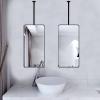 GLMGBP Ceiling-Mounted Rectangular Mirror with Adjustable Metal Arm, Black view 3