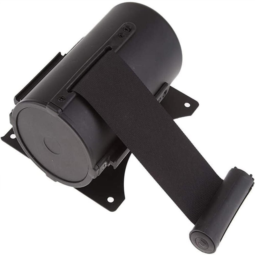 NAKEAH Retractable Queue Barrier, Wall-Mounted, Black, 5 m