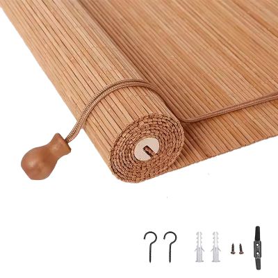 Natural Bamboo Roll-Up Blind, Light-Filtering Privacy Shade, Multiple Sizes