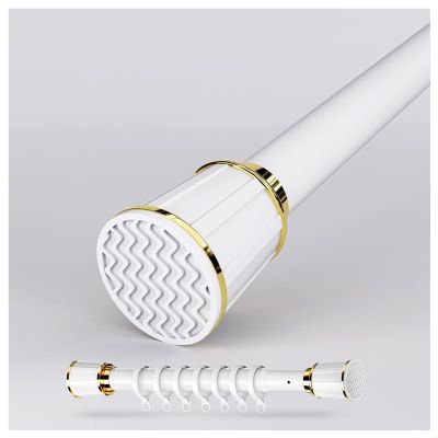 No-Drill Tension Rod, White, 1.6–2.5 m, with 20 Rings