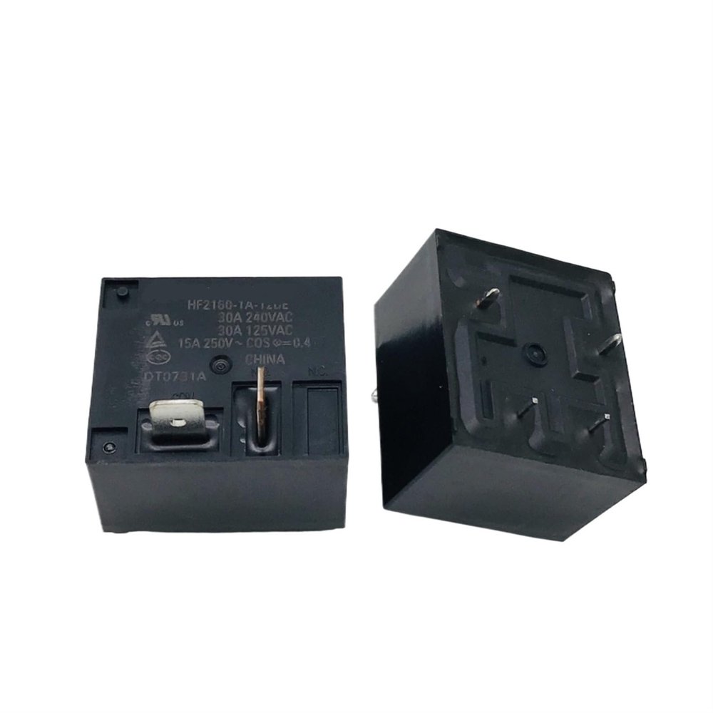 10-Piece HF2160 1A Relay Set, 12 VDC, 30 A, 240 VAC, 4-Pin (Size: 12 V)