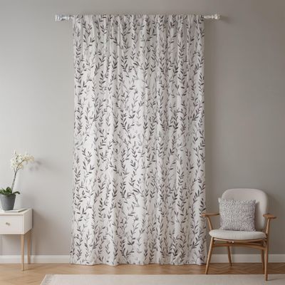 Leaf Print Panel Curtain, Vintage Country Style, 107 x 160 cm, 1 Panel