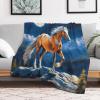 PAZZK Horse Blanket, Soft Flannel Fleece Blanket for Children and Adults, Four-Season Throw for Bed or Couch, 180 x 200 cm view 2