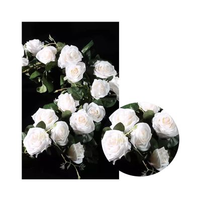 LRREU Artificial Flower Vines for Wedding Decor, UV-Resistant, Off White