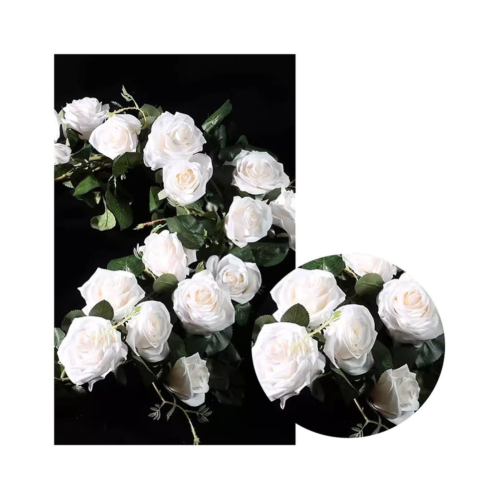LRREU Artificial Flower Vines for Wedding Decor, UV-Resistant, Off White