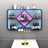 AYHARYLH Vintage Wall-Mounted Wine Rack with LED, Black, 100 × 20 × 70 cm view 1