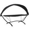 Homgoday Outdoor Lounge Bed with Canopy, Black Steel and Oxford Fabric view 2
