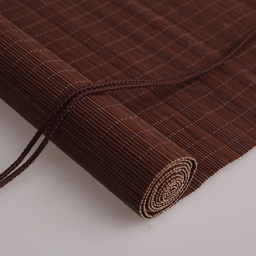 MZZHEDIE Dark Brown Bamboo Roller Blind, 70 x 150 cm