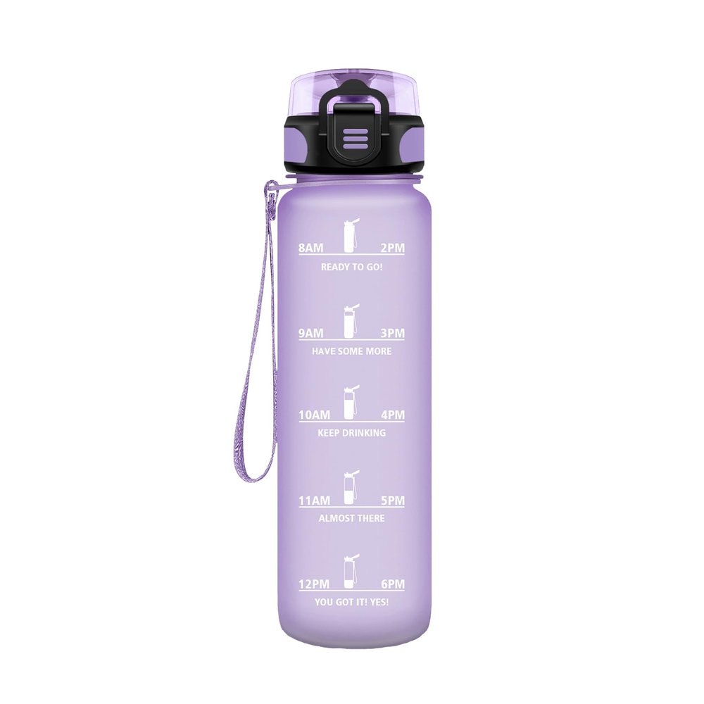 HoneyHolly 17 oz Leakproof Sports Water Bottle, Light Purple