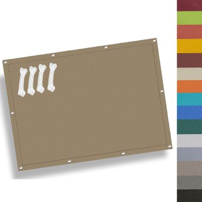 Rectangular Shade Sail, 1.6 x 5 m, Weather-Resistant PES Polyester, Khaki