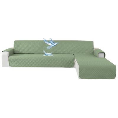 YSTELLAA L-Shaped Couch Cover for 2-Seater Sofa, Mint Green