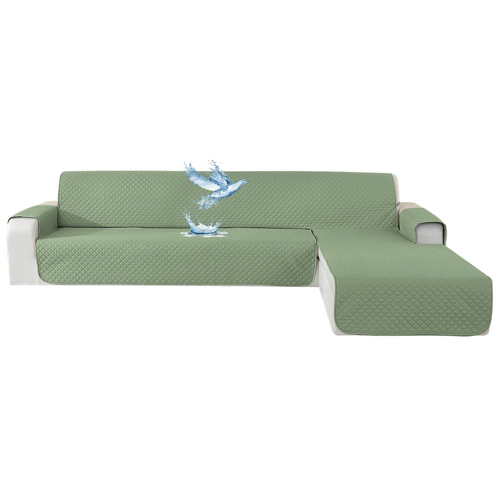 YSTELLAA L-Shaped Couch Cover for 2-Seater Sofa, Mint Green