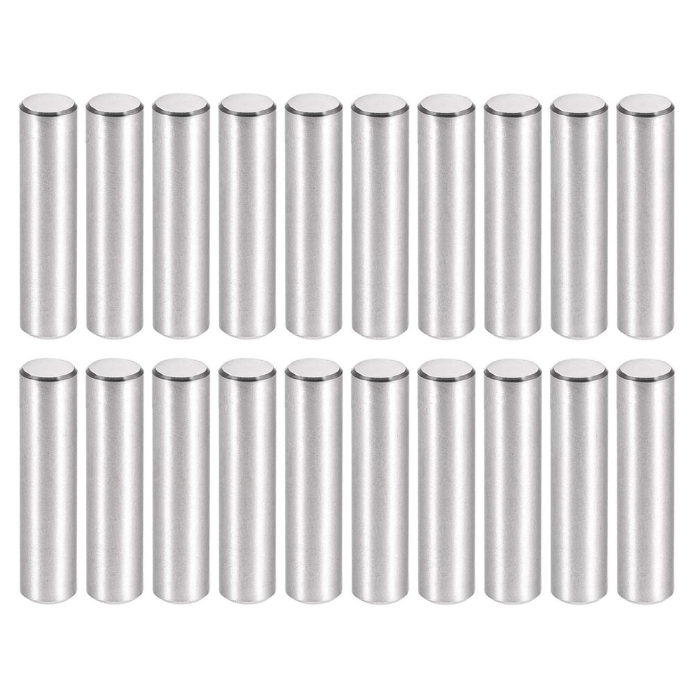 JIEYUZYUO 4 mm Stainless Steel Dowel Pins, 20-Piece Set, 22–35 mm