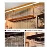 LHQYA Wall-Mounted Floating Wine and Bar Shelf with Hanging Glass Rack view 4
