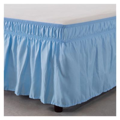Bed Skirt, Wrap-Around Elastic Ruffled Bedspread, 38 cm Drop, Twin/Full/Queen/King