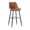 PQJIMGDJ PU Leather Bar Stool with Black Metal Legs view 1