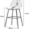 PQJIMGDJ PU Leather Bar Stool with Black Metal Legs view 3