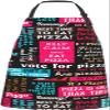 Aqsmulta Apron with "Keep Calm Eat Pizza" Print, Pockets, Waterproof, Black, One Size view 1