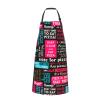 Aqsmulta Apron with "Keep Calm Eat Pizza" Print, Pockets, Waterproof, Black, One Size view 2