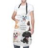 Aqsmulta Cute Labrador Retriever Puppy Apron with Pockets, Waterproof Kitchen Apron for Women and Men, Black, One Size view 2