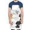 Aqsmulta Cute Labrador Retriever Puppy Apron with Pockets, Waterproof Kitchen Apron for Women and Men, Black, One Size view 4