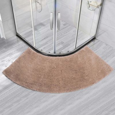 GLMGBP Curved Bath Mat for Round Showers, Khaki, 45 x 143 cm
