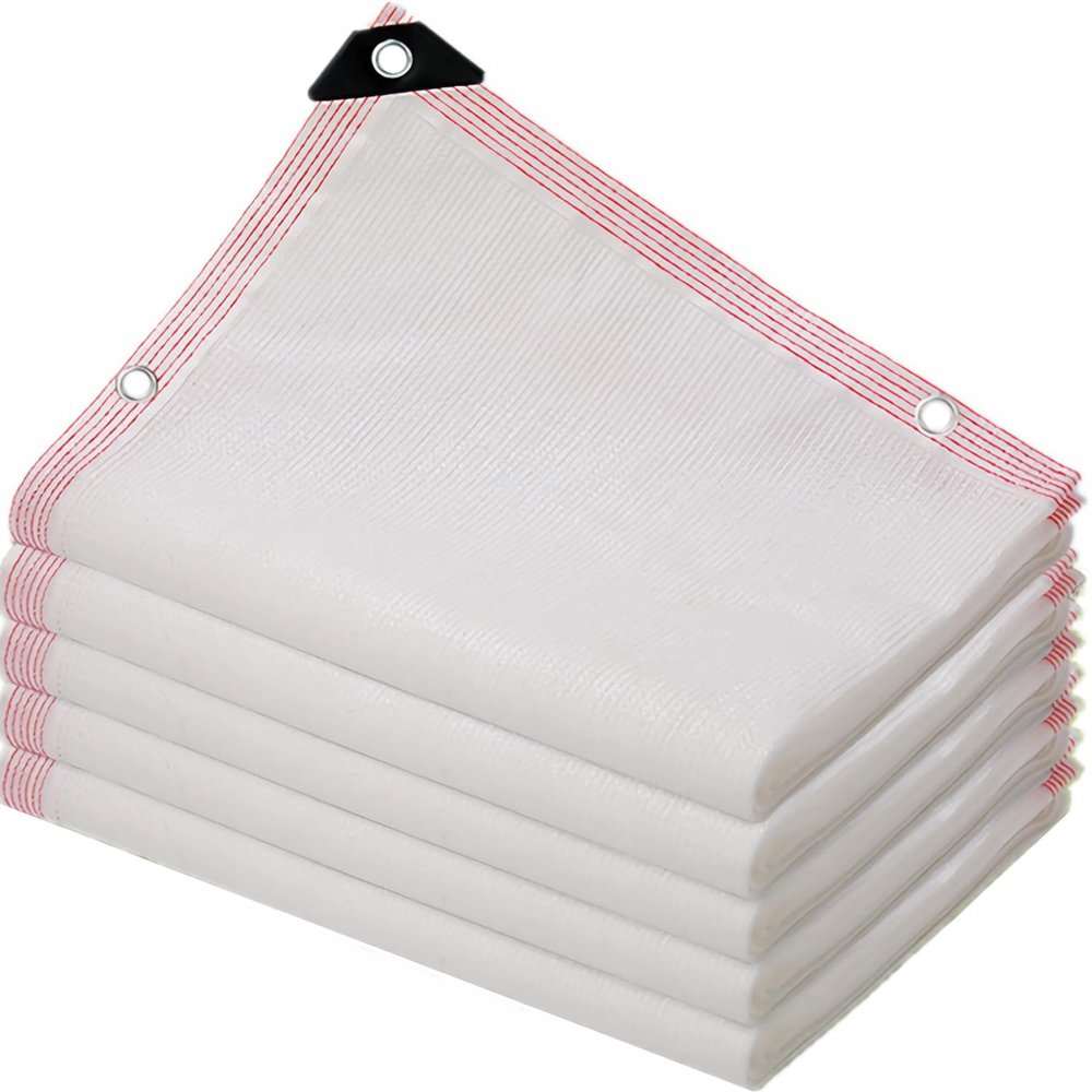 CAQXAQP 7 m x 7 m Shade Net, White, 85% UV Protection, with Grommets
