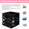 VAPOKF Foldable Storage Box, Fabric Storage Basket Cube Organizer with Handles for Toys, Clothing, Books, Closet, Bedroom, Home - Wooden Christmas Ornaments view 3