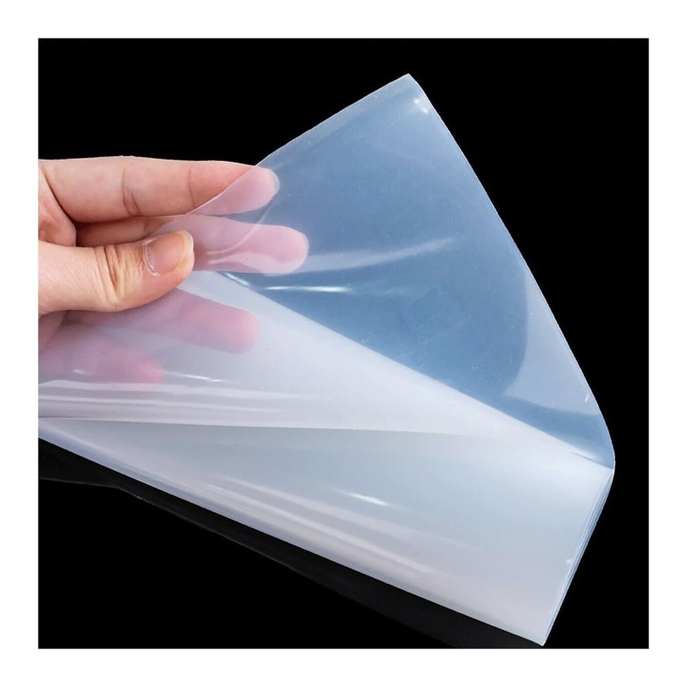LEFTART Clear Transparent Silicone Rubber Sheet Mat, High-Temperature-Resistant Gasket, 500 x 500 x 0.6 mm