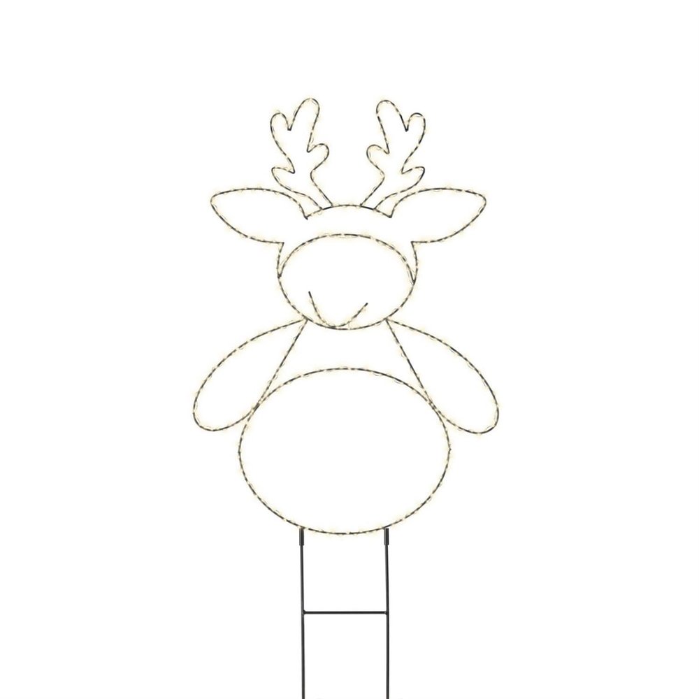 MARELIDA LED Reindeer Garden Stake, 450 Warm White LEDs, 77 cm, Transformer, Outdoor, Black