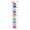 KEEGH Hat Organizer with 10 Compartments and Dust Protection, Full Coverage, Transparent/White view 1