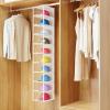 KEEGH Hat Organizer with 10 Compartments and Dust Protection, Full Coverage, Transparent/White view 2