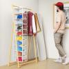 KEEGH Hat Organizer with 10 Compartments and Dust Protection, Full Coverage, Transparent/White view 3