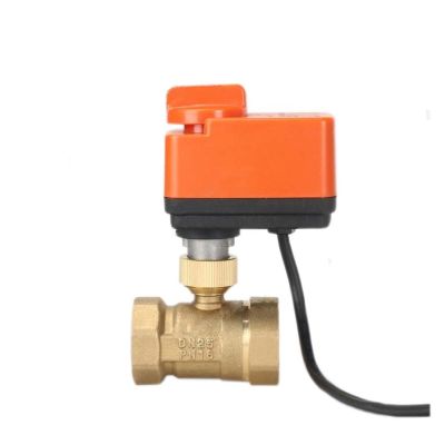 1-Piece DN15/DN20/DN25/DN32/DN40 Electric Ball Valve, AC220V, 3-Wire, 2-Way, Brass Threaded (Variant: 12VDC, 3-Way; Size: 0.75 Inch)