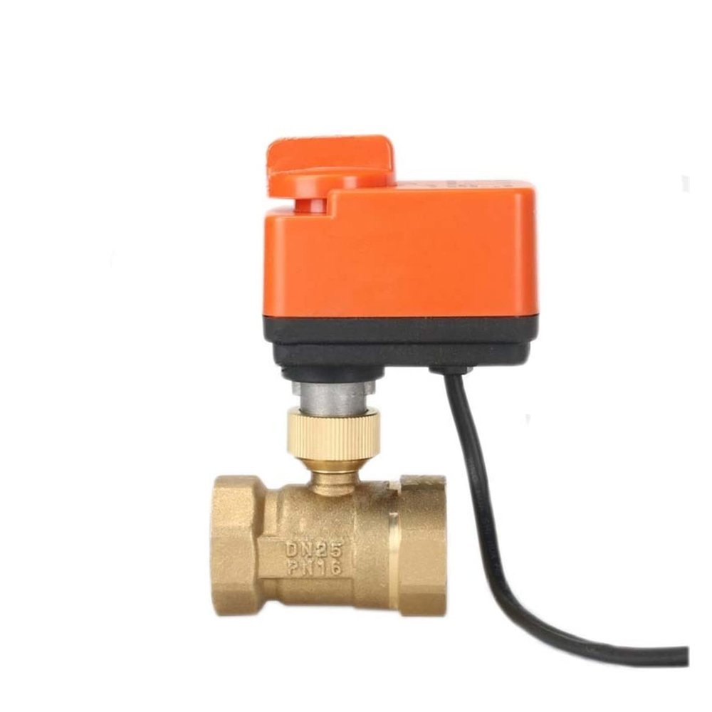 1-Piece DN15/DN20/DN25/DN32/DN40 Electric Ball Valve, AC220V, 3-Wire, 2-Way, Brass Threaded (Variant: 12VDC, 3-Way; Size: 0.75 Inch)