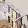 Curved Polycarbonate Door Awning with Rain Gutter, Silver, 120 × 590 cm view 1