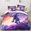 PAZZK Elephant Pattern 3-Piece Microfiber Bedding Set, Wrinkle-Free, King 220 x 240 cm view 3