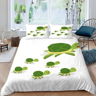 AASIRA 3-Piece Turtle Duvet Cover Set, 200 x 200 cm