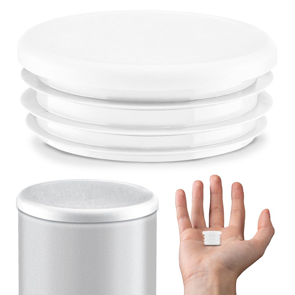 EMFA Round Ribbed Tube Inserts 25 mm, White, 50-Pack