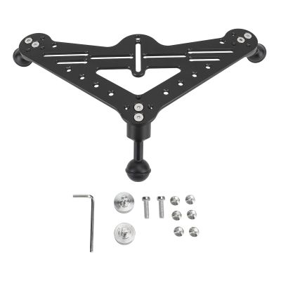 Dive Tray Rig Mount, Triangular Video Stabilizer, Tripod Base Mount for Underwater Camera Photography (Black)