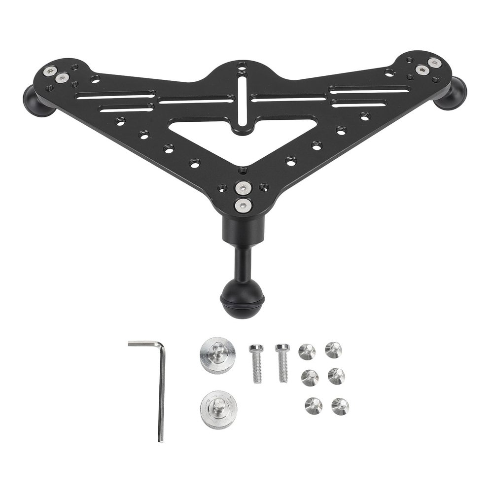 Dive Tray Rig Mount, Triangular Video Stabilizer, Tripod Base Mount for Underwater Camera Photography (Black)