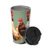 Insulated Coffee Tumbler with Rooster and Hen Print view 2